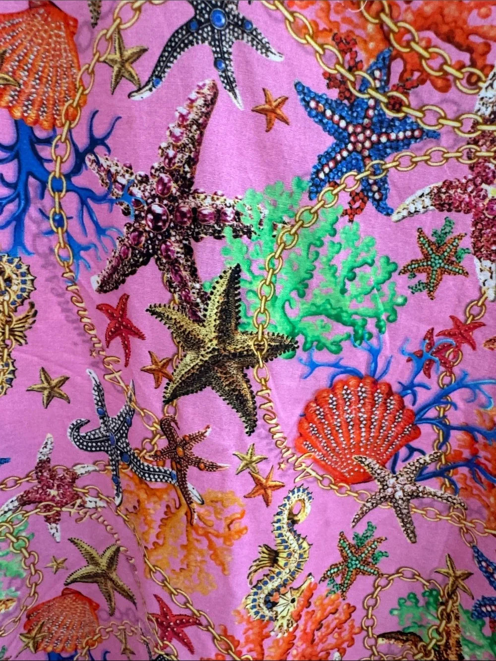4Giveness Kids Swim Cover Up Caftan Pink Starfish Coral Italy